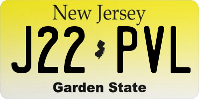 NJ license plate J22PVL