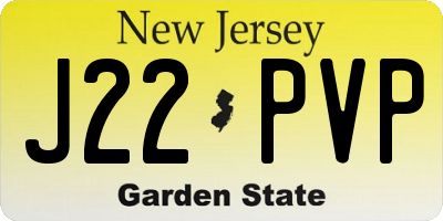 NJ license plate J22PVP