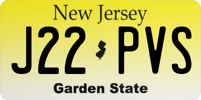 NJ license plate J22PVS