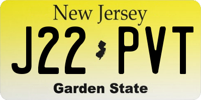 NJ license plate J22PVT