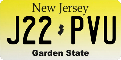 NJ license plate J22PVU