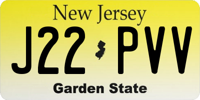 NJ license plate J22PVV