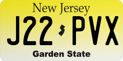 NJ license plate J22PVX