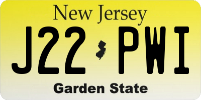 NJ license plate J22PWI