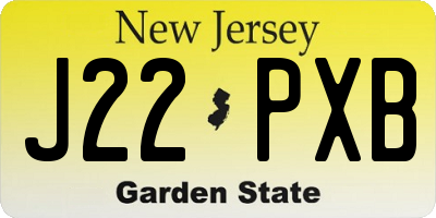 NJ license plate J22PXB