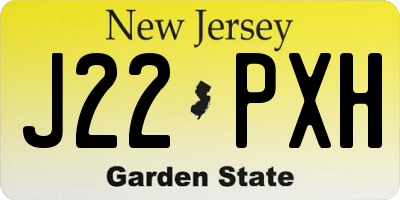 NJ license plate J22PXH