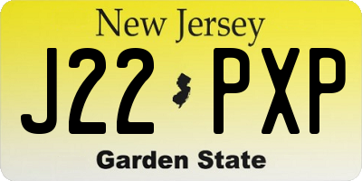 NJ license plate J22PXP
