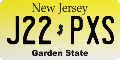 NJ license plate J22PXS