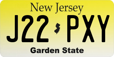 NJ license plate J22PXY