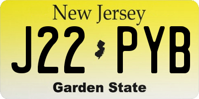 NJ license plate J22PYB