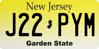 NJ license plate J22PYM