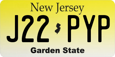 NJ license plate J22PYP