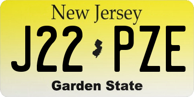 NJ license plate J22PZE