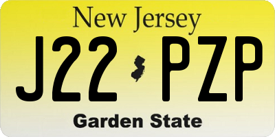 NJ license plate J22PZP