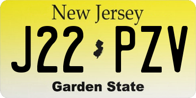 NJ license plate J22PZV
