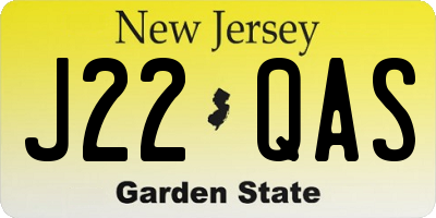 NJ license plate J22QAS