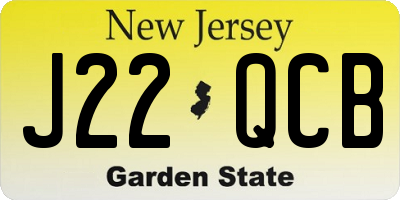 NJ license plate J22QCB