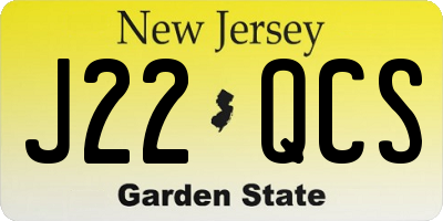 NJ license plate J22QCS