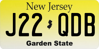NJ license plate J22QDB
