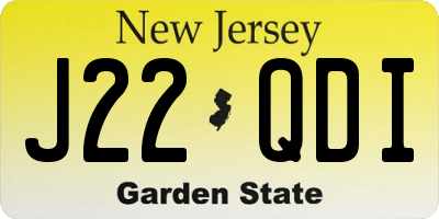 NJ license plate J22QDI