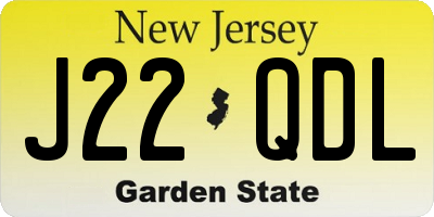 NJ license plate J22QDL