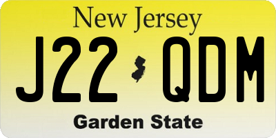 NJ license plate J22QDM