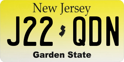 NJ license plate J22QDN