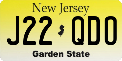 NJ license plate J22QDO