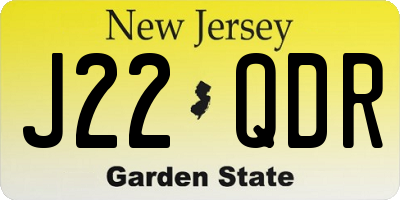 NJ license plate J22QDR
