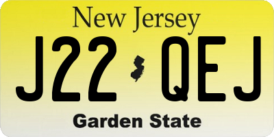 NJ license plate J22QEJ