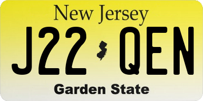 NJ license plate J22QEN