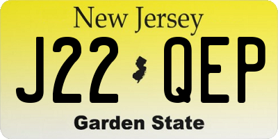 NJ license plate J22QEP