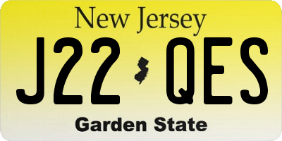 NJ license plate J22QES