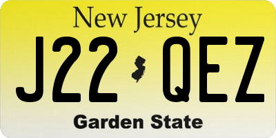 NJ license plate J22QEZ