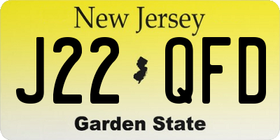 NJ license plate J22QFD