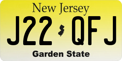 NJ license plate J22QFJ