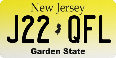 NJ license plate J22QFL