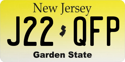 NJ license plate J22QFP