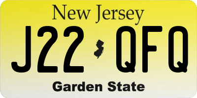 NJ license plate J22QFQ