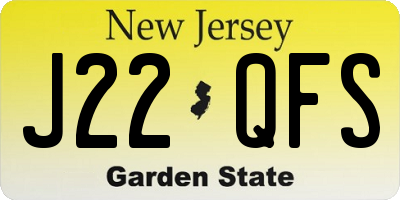 NJ license plate J22QFS
