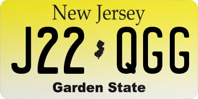 NJ license plate J22QGG