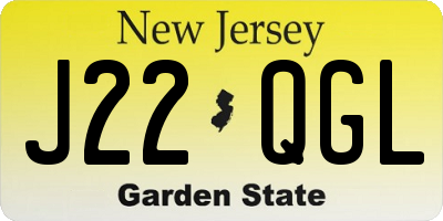 NJ license plate J22QGL