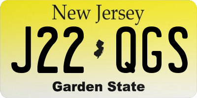NJ license plate J22QGS