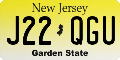 NJ license plate J22QGU