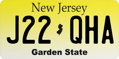 NJ license plate J22QHA
