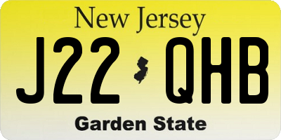 NJ license plate J22QHB