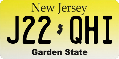 NJ license plate J22QHI