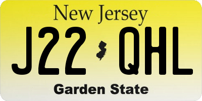 NJ license plate J22QHL