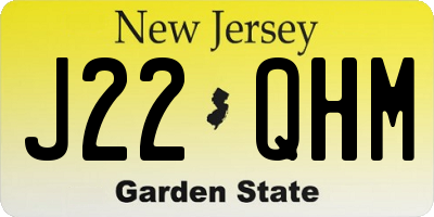NJ license plate J22QHM