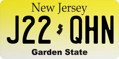 NJ license plate J22QHN